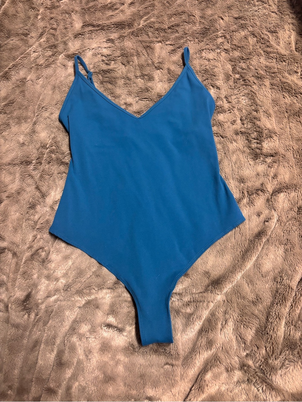 Garage Blue One-Piece Plunge Bodysuit - Classic V-Neck